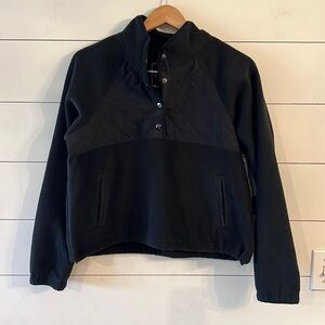 NWT Kyodan Outdoor Black Polar Cropped Pullover Fleece Size Medium